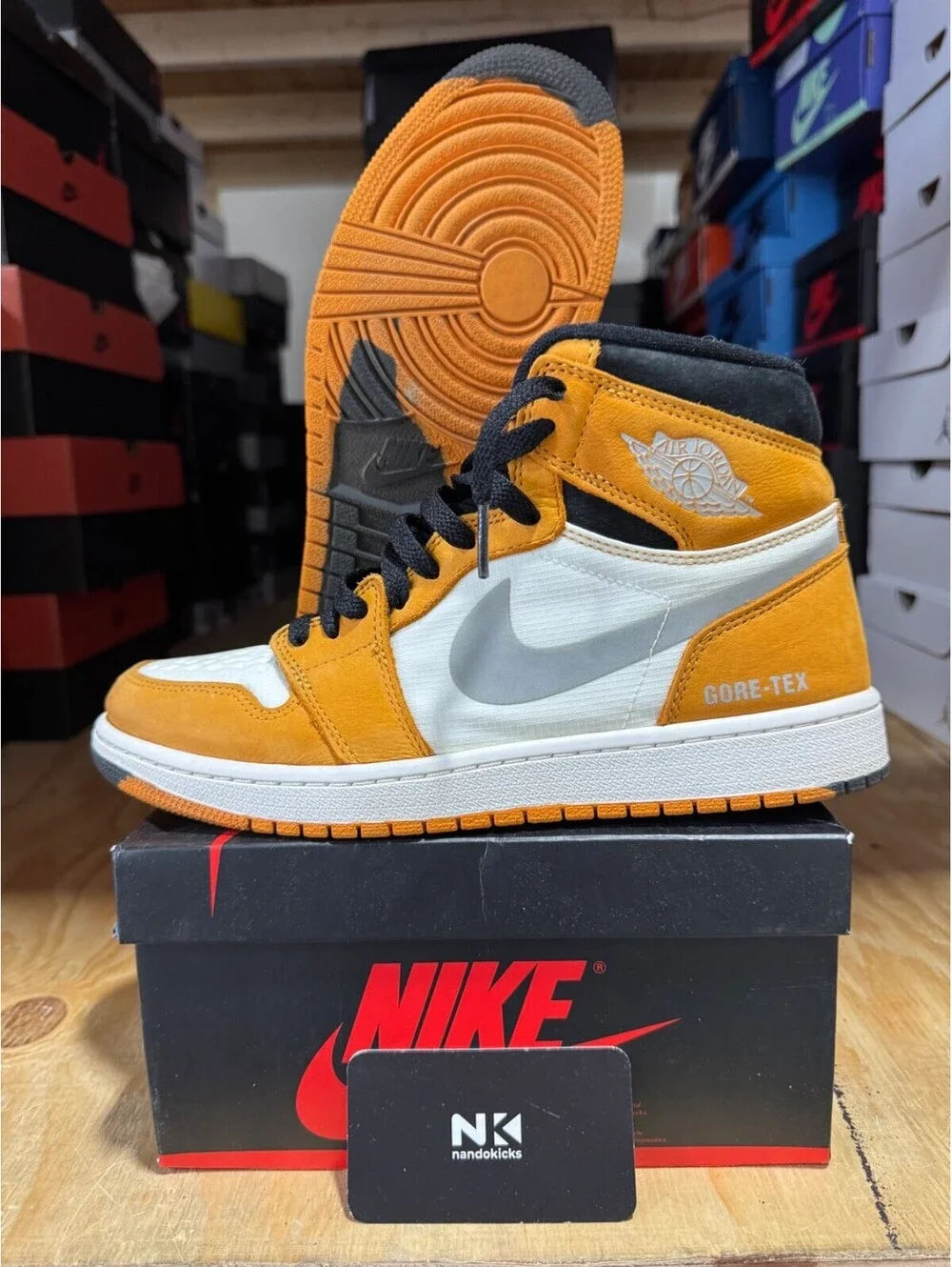 Air Jordan 1 High Element GORE-TEX 'Light Curry' DB2889-700 *USED* MENS SZ 8